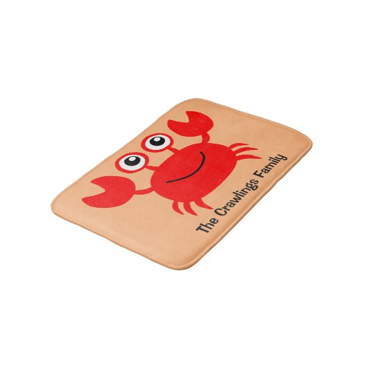 Tapis de bain fait sur commande de crabe heureux (Angle)