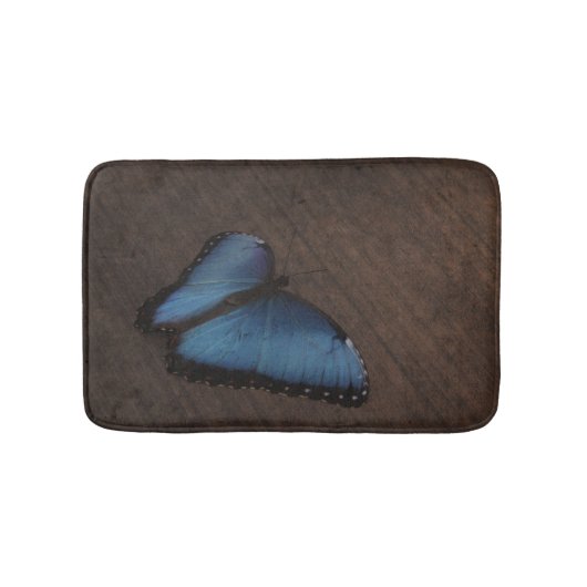 Tapis de bain fait sur commande de papillon bleu (Devant)