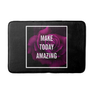 Tapis De Bain Faites de aujourd'hui une Rose Violette Inspirante