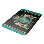 Tapis De Bain Faites votre propre armoiries Turquoise Emblème d' (Angle)