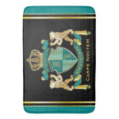 Tapis De Bain Faites votre propre armoiries Turquoise Emblème d' (devant Vertical)