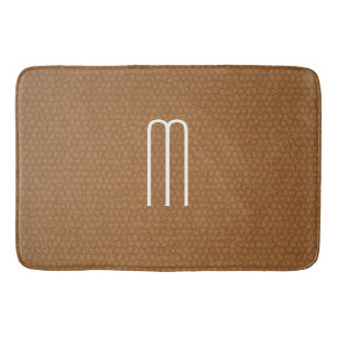 Tapis de bain faits sur commande simili cuir Brown