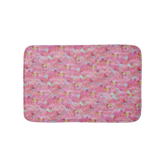 Tapis De Bain Falln Chirimen Floral rose (Devant)