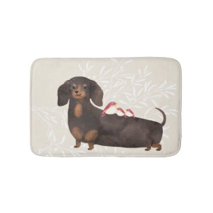 Tapis De Bain Famille Dachshund et Birds
