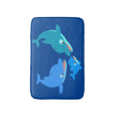 Tapis De Bain Famille de dauphins de caricature mignonne (Devant (Vertical))
