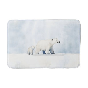 Tapis De Bain Famille d'ours polaire arctique