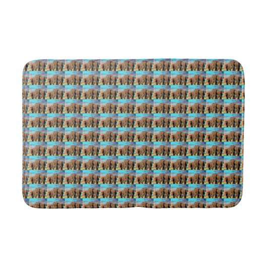 Tapis De Bain Famille Eléphante À Sunrise Motif, (Devant)