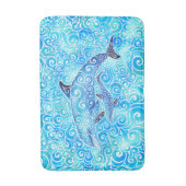 Tapis De Bain Famille tourbillonnant de dauphins (Devant (Vertical))
