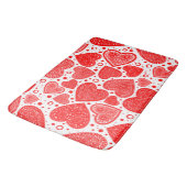 Tapis De Bain Fancy Red Hearts and Dots Pattern (Angle)