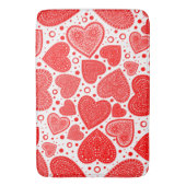 Tapis De Bain Fancy Red Hearts and Dots Pattern (devant Vertical)
