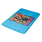 Tapis De Bain Fantastique Dragon Fée Gothique Bleu Mystique (Angle)