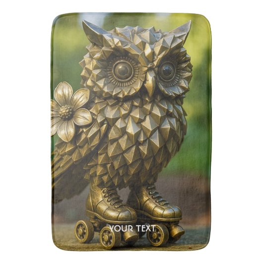 Tapis De Bain Fantasy Cute Brass Owl Skates (devant Vertical)