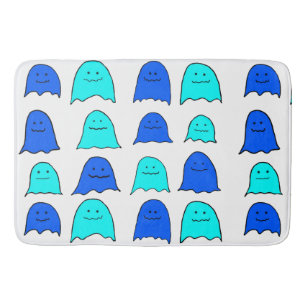 Tapis De Bain Fantômes bleus d'Halloween