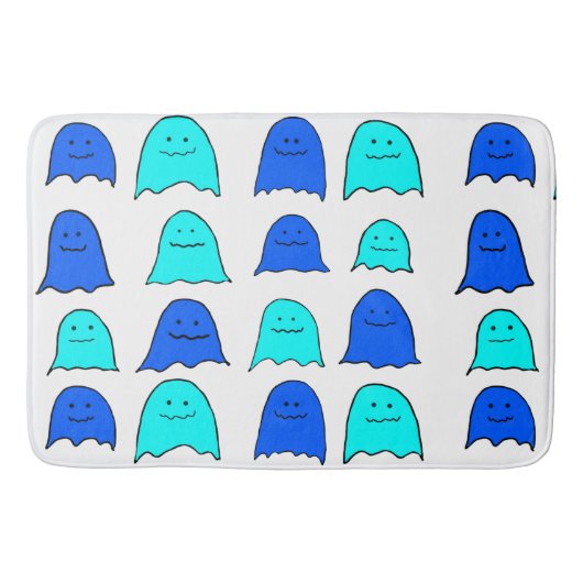 Tapis De Bain Fantômes bleus d'Halloween (Devant)