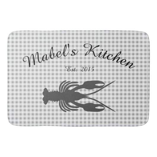 Tapis De Bain Farmhouse Cajun Crawfish Monogramme Cuisine Mat (Devant)