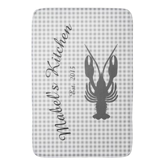 Tapis De Bain Farmhouse Cajun Crawfish Monogramme Cuisine Mat (devant Vertical)