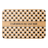 Tapis De Bain Farmhouse Géométrique Clay Noir Mat (Devant)