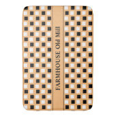 Tapis De Bain Farmhouse Géométrique Clay Noir Mat (devant Vertical)