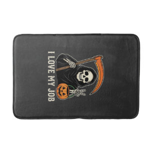 Tapis De Bain Faucheur J'aime Mon Travail Design Halloween