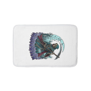 Tapis De Bain Faucheuse d'Halloween Lanterne Lune Brisée_1