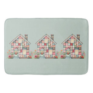 Tapis De Bain Fausse Maison Florale Cottagecore Patchwork