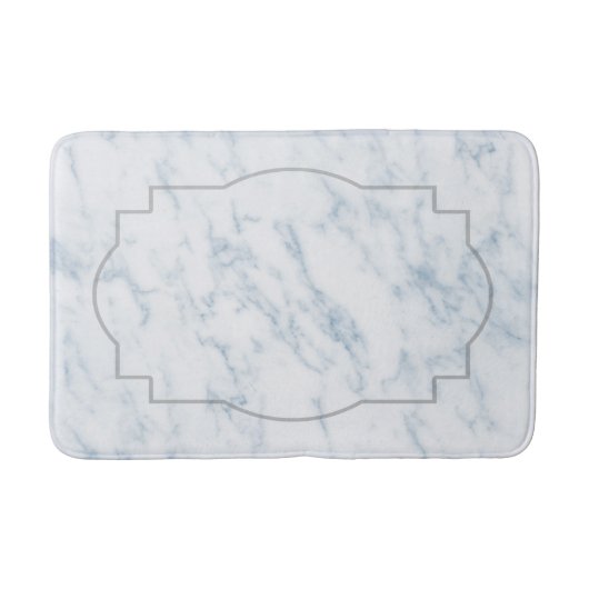 Tapis De Bain Faux blanc marbre texture gris cadre (Devant)