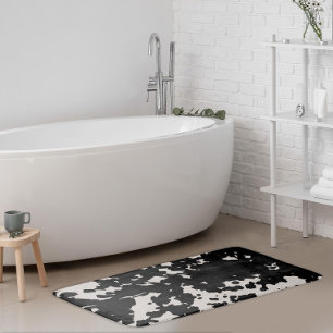 Tapis De Bain Faux Cowhide Black Spots Pays Ouest