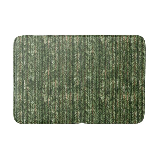 Tapis De Bain Faux fils tissés verts (Devant)