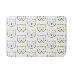 Tapis De Bain Faux Gold Chat Face - Couleur Arrière - plan perso