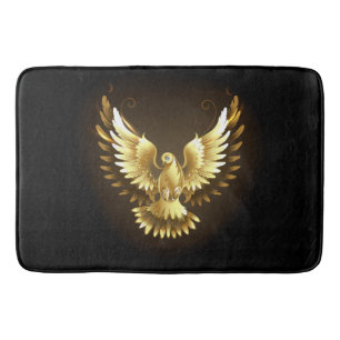 Tapis De Bain Faux Gold Foil Peace Dove en noir