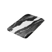 Tapis De Bain Faux Marbré Agate noir blanc pierre moderne à la m (Angle)