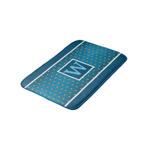 Tapis De Bain Faux points d'or sur dégradé bleu