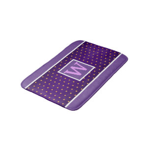Tapis De Bain Faux Pois or sur Purple Gradient