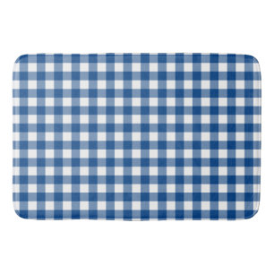 Tapis De Bain Faye et Lauren Navy Blue Plaid