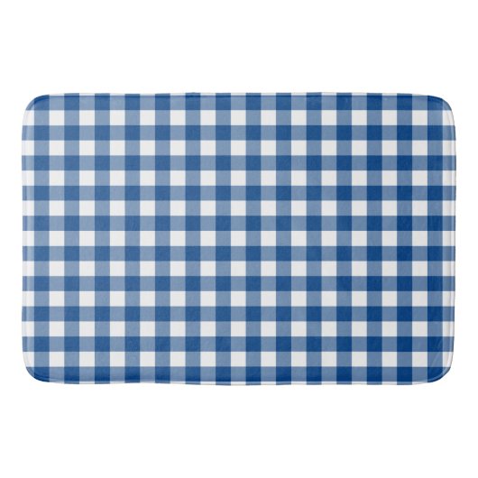 Tapis De Bain Faye et Lauren Navy Blue Plaid (Devant)
