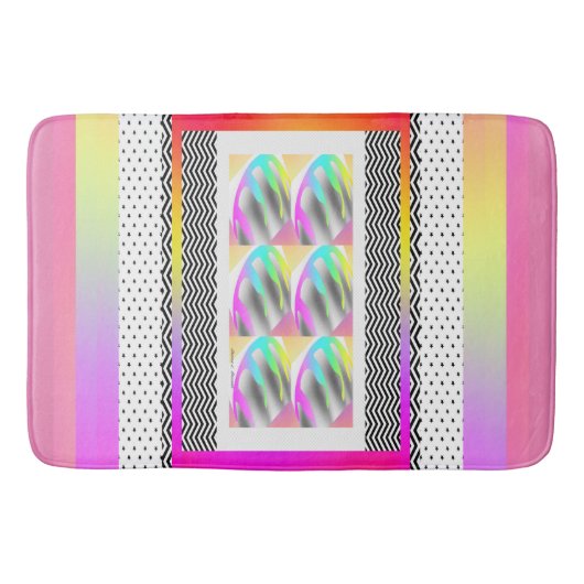 Tapis De Bain FEATHERS ABSTRAITS+CHEVRON Design (Devant)