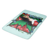 Tapis De Bain Fée Solstice Rouge Vert Noël (Angle)