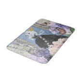 Tapis De Bain Femme élégante bleue Robe florale fantaisie  (Angle)
