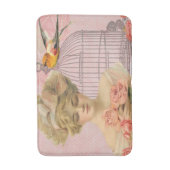 Tapis De Bain Femme Victorienne Belle Roses Roses Oiseau (Devant (Vertical))