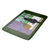 Tapis De Bain Fenêtre Chat noir regardant dehors (Angle)