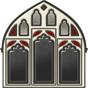 Tapis De Bain Fenêtre gothique avec Skeletons et chauves-souris