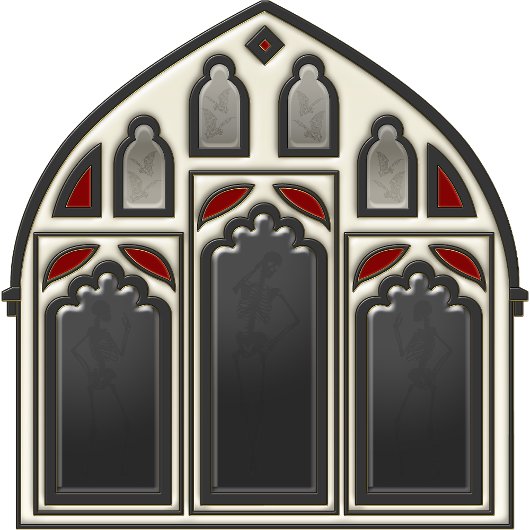 Tapis De Bain Fenêtre gothique avec Skeletons et chauves-souris