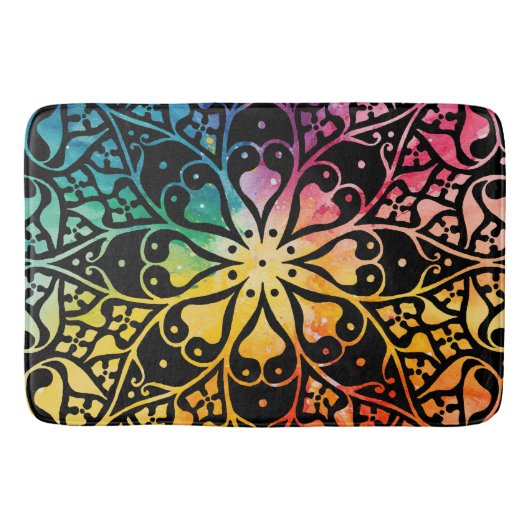 Tapis De Bain Fenêtre gothique Fierté arc-en-ciel (Devant)