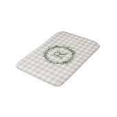 Tapis De Bain Ferme Beige Buffalo Check Monogramme Wreath (Angle)