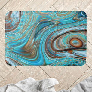 Tapis De Bain ferme bleu turquoise Tourbillons turquoise à grain
