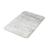 Tapis De Bain Ferme Botanique Blanc Bois Rustique Feuille (Angle)