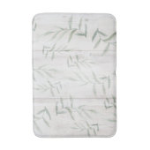 Tapis De Bain Ferme Botanique Blanc Bois Rustique Feuille (Devant (Vertical))