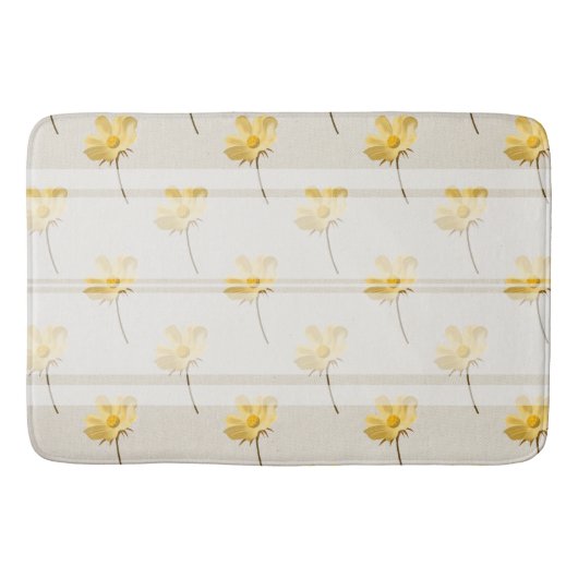Tapis De Bain Ferme Chic Fleurs Jaunes et Blancs (Devant)