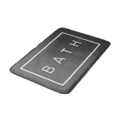 Tapis De Bain Ferme Chic gris foncé Blanc Simple Typographie (Angle)