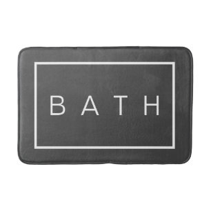 Tapis De Bain Ferme Chic gris foncé Blanc Simple Typographie